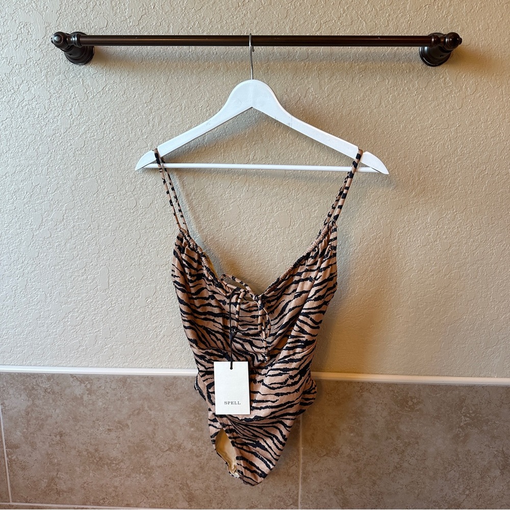 NEW WITH TAGS Spell Animal Print One Piece Swimsuit in Size Large